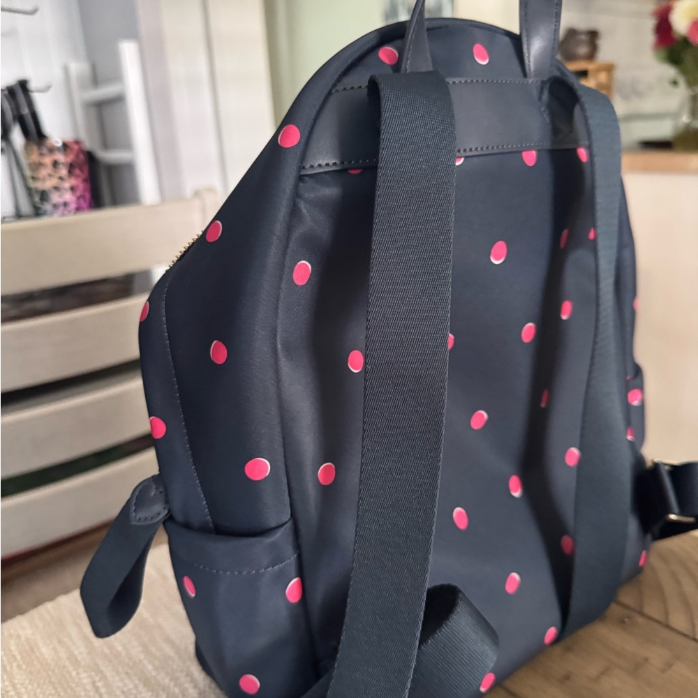 Kate Spade Black and Pink Polka Dot Backpack - Picture 3 of 5